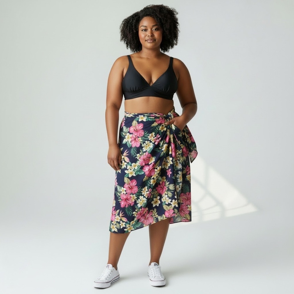 Old Navy Black Longline Bikini Top